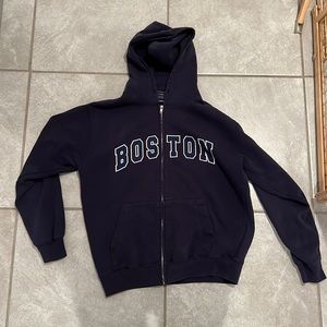 Boston navy blue zip up